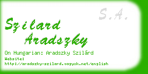 szilard aradszky business card